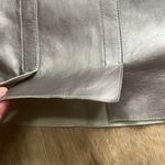 Per Se  Real Leather Gold Metallic Skirt Size 0 Photo 5