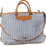 Rebecca Minkoff  Womens Handbag Leather Woven Purse Shoulder Bag Blue White Photo 5