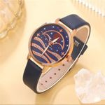 5pcs Set Women Fashion Quartz Watch Female Clock Moon Dial Luxury Brand Design Blue Photo 4