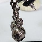 Gunmetal Silver Bird with Crystals Pendant on Chain and Earrings Set Photo 6