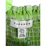 Topshop Green White Gingham Plaid Puff Sleeve Romper Size US 4 Photo 3