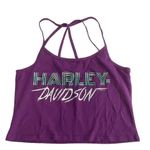 Harley Davidson cropped Strappy sleeveless purple top M Photo 2
