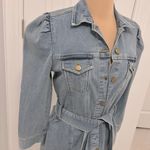 Elan Denim Belted Puff Sleeve Dress Photo 5