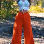 ZARA Orange Wide Leg Pants Photo 0