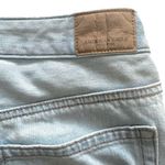 American Eagle Outfitters Denim Mini Skirt Light Blue Distressed Raw Hem Size 6 Photo 6