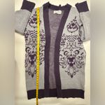Disney Haunted Mansion  Parks‎ Cardigan Womens Size M Sweater Purple Wallpaper Photo 2