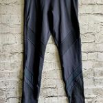 Lorna Jane  Navy Blue Mesh Diagonal Panels Yoga Compression Run Leggings Small Photo 1