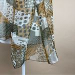 VINTAGE Animal Print Patchwork Sheer Scarf Wrap Chic Classy Formal Flowy Green Photo 1