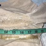 Bandolino  LuLu small womans long sleeve ruffle lace sequin oatmeal color dressy Photo 5