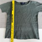 Vintage Country Shop Olive Green Waffle Knit 100% Silk Short Sleeve Baby Tee S Photo 5