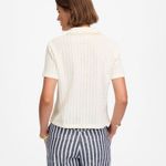 Madewell Crochet Knit V-Neck Sweater Tee in Vintage Ivory, Size Small Photo 4