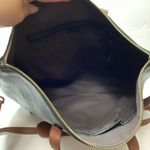 Madewell Black Leather Tote Bag with Brown Straps Photo 5