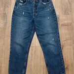 Abercrombie & Fitch | The Mom High Rise Button Fly Distressed Jeans, Size 29/8 Photo 0