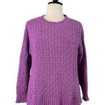 Seven7  Sweater Chenille Knit Crew Neck Wild Orchid Purple Women’s Size Large Photo 0