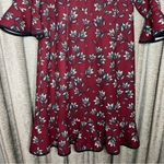Nanette Lepore Nanette Lenore Wine Red Floral Trumpet Three Quarter Ruffle Sleeve Dress Size 10 Photo 7