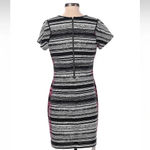 Andrew Marc  New York Black White & Pink Stripe Stretchy Dress Size 4 Small Photo 1