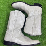 Justin Boots Vintage Justin Women's 7A Leather White Pearl Roper Western Boots Mid‎ Calf Photo 0
