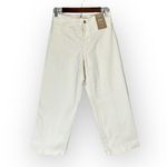 Madewell The Emmett Wide-Leg Crop Jean Women's 25P Petite Off White Welt Pocket Photo 2