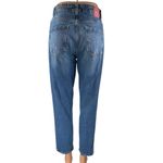 ZARA  Women's Blue Distressed High Waisted Straight Cropped Denim Jeans Size S Photo 2