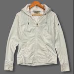 Athleta  White Full Zip Hoodie Hooded Jacket Thumbholes Athleisure Women's M? Photo 0