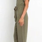 Petal and Pup Maverick Olive Green Belted Linen Cropped Jumpsuit 0 Photo 2