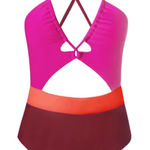 Cupshe swimwear Colorblock One Piece Swimsuit NeW XL lined swim vacation sexy Photo 0