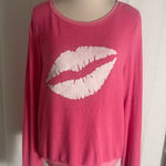 Wildfox Pink Kiss Graphic Baggy Beach Jumper Sweatshirt Medium Photo 0