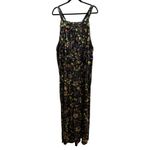 Natural Life  Velvet Dakota Tie Overalls Jumpsuit in Black Floral Stems - Size XL Photo 3