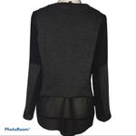 Aryn K  small semi sheer black longsleeve hi-low Photo 2