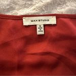 Max Studio Size S Elegant Midi Pleated Dress Burnt Orange Heritage Fall Wedding Photo 5