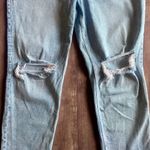Abercrombie & Fitch The 90s Straight Ultra High Rise Light Wash Distressed Jeans Photo 2