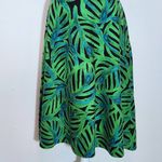 Donna Morgan  Green and Black Tropical Print Fit and Flare Midi Dress Size 10 Photo 3