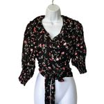 Ganni 38 US M Printed Georgette Floral Wrap ruffle Blouse feminine Photo 1