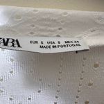 ZARA eyelet boxy crop top oversized white size small Photo 10