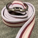 American Eagle women purple pink white stripe Belt with silver color hardware Photo 1