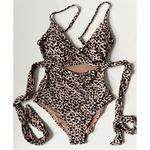 Aerie • NWT Leopard Print One-Piece Wrap Swimsuit Photo 2
