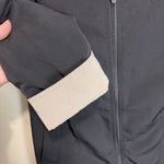 Gallery Women's Hooded Two Tone Raincoat Sz Small Removable Lining Black Beige Photo 5