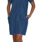 NWOT Martha Stewart Short Sleeve Denim Shift Dress Photo 0