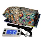 SheIn Handkerchief Hem Smocked High Waist‎ Multicolor Paisley Maxi Skirt Size L Boho Photo 8