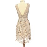 Romeo + Juliet Couture  Beige Crochet Lace Overlay Sleeveless Dress Size Small Photo 4