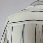 Sanctuary  Women's Ivory and Navy Striped Button-Down Shirt Size L Photo 7