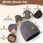 Men Women Winter Beanie Hats Scarf with Touchscreen Gloves Warm Knit Themal Gloves Long Scarf Set with Fleece Lined Photo 1