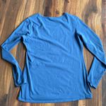 Peruvian Connection  Pima Cotton Dark Slate Blue Soft Long Sleeve Top Photo 10