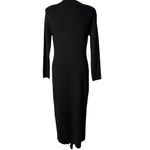 Vintage Carole Little Long Sweater Dress Size MP Black Embroidered Knit Floral Photo 2