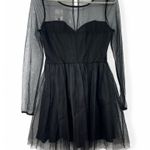 Anthropologie New M Sheer Tulle Mini Dress Layer Mesh Ballerina Black Photo 3