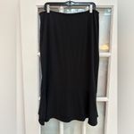 DD Collection Silk Black Ruffle Hem Midi Skirt Work Career Cocktail Size 14 Photo 6