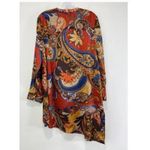 Chico's  Paisley Asymmetrical Lace Up Blouse Top Sz XL Multicolor Bohemian Hippie Photo 3