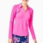 Lilly Pulitzer  Luxletic Martina Long Sleeve Polo in Plumeria Pink Ruffle Size XS Photo 0