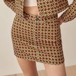 Reformation  Jackie printed mini denim skirt Photo 1