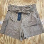 VERO MODA Vera Moda Chino Shorts Women Medium Brown Denim Belted Slash Pockets Hipster B67 Photo 0